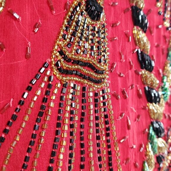 Vintage red beaded jacket - Picture 13 of 16